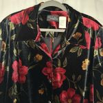 Melissa Harper MHM Petite Size 22 Floral Black Red Velvet Long Sleeve Blazer Photo 1