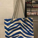 Kate Landry  Blue/White Zebra Print Tote Photo 1