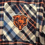 NFL {M} NWT Chacgo Bears Team Sleepwear Top Plaid Embroidered Logo Photo 2