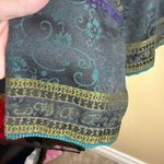 Coldwater Creek  PXL Womens Tapestry Button Front Jacket Teal Purple Paisley Photo 3