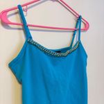 Moda International Y2K 2000s Beaded Neckline Built In Bra Cami Tank Top Blue L Size L Photo 1