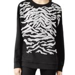 ALLSAINTS Zira Black Zebra Pullover Sweatshirt Photo 7