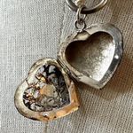 coral beaded sterling silver heart locket pendant necklace Orange Photo 2