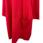 NOEN Nordic Ponte Knit Cocoon Hem Dress 3/4 Sleeve Red Sz 4 Photo 5