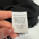 Joie  Top Womens X Small Black Gold Lace Tie Back Short Sleeve Blouse Scalloped Photo 3