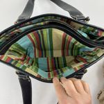 Fossil Modern Vintage Raffia Black Rattan Leather Woven Satchel Shoulder Bag Key Photo 10