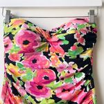 Lauren Ralph Lauren Floral Swimsuit One Piece Strapless 6 Black Photo 2