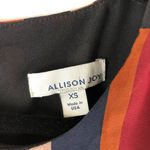 Allison Joy  Shift Dress Long Shirred Sleeve Striped Pockets Satin Orange XS Photo 3