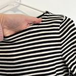 Talbots Bateau Neck Striped Tunic Black White Long Sleeve Cotton PETITE Small PS Photo 5