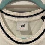 CAbi  White topspin  Ruffled Sleeveless‎ Tank Top small Photo 3