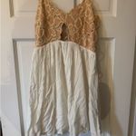 Tularosa Ivory With Nude Embroidered Top Mini Dress Spaghetti Straps Size XS Photo 0