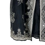 Vintage Carole Little Skirt Womens 14 Black 100% Silk Embroidered Bogo Gypsy Photo 2