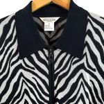 Misook  Black & White Zebra Print Knit Jacket – Size Small Petite Photo 3