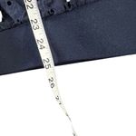 EXPRESS Tops Womens XL Navy Blue Cotton Eyelet V Neck Cottagecore Boho Feminine Photo 11