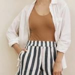 Pact The Harbor Tab Shorts in Mariner Stripe Organic Cotton Linen Medium Blue Photo 0