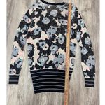 Sonia Rykiel Floral Stripe Knit Cardigan Sweater Medium M Made in Italy Viscose Black Photo 6