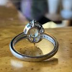 Natural Aquamarine Blue Diamond Sterling Silver Ring Size 6.75 Photo 4