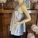 MIX IT SILVER SHINY SLEEVELESS BABY DOLL TUNIC NWT (M) Size M Photo 6