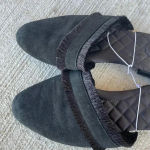 Birdies  Black Fringe Slides Mules Womens Size 10 Comfy Quilted Ani Photo 2