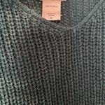 Daytrip  Buckle Sweater Womens Medium Green Cold Shoulder Chunky Knit Pullover Photo 6