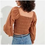 American Eagle  Womens Cottagecore Milkmaid Smocked Square Neck Crop Blouse Top M Photo 1