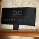 Elisabetta Franchi Beige Linen l Belted Button Front Midi Trench Coat 8 Photo 8