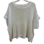 Mustard Seed  White Open Knit Layering Sweater Top Size Large Boxy Boho Cozy Photo 0