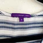 West Kei  Blue & White Faux Wrap Shirt Size Small Business Casual Meets‎ Yacht Photo 3