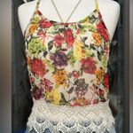 Poetry Floral Crochet Lace Trim Cami Top Photo 0