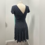Kaileigh Azaria Navy Faux Wrap Geometric Print Dress Photo 2