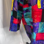 Bedford Fair Lifestyles Colorful Bold Maximal Abstract Tunic Blazer Cardigan MD Purple Size M Photo 4