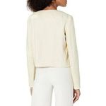 Theory  Womens Cropped Jacket Size 12 Light Linen Luxe Beige NWT Photo 11