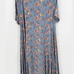 Agnes & Dora Floral Scoop Neck Short Sleeve Sway Midi Shift Dress Size XL FLAW Photo 2