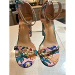 MATA Chunky Heel Pink Purple Floral Women's Size 9 Photo 1