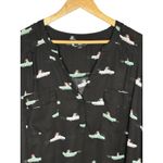 Torrid  French Bulldog Driving Car Print  Roll Tab Sleeve Blouse Women Size 3X Photo 1