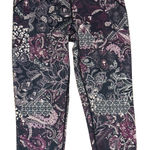 Gaiam Crop Yoga Leggings Purple Paisley Print Athletic Pants Size Medium Photo 0