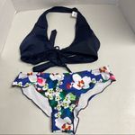 Two Piece Bikini Size Medium Halter Tie Closure& Front Tie Closure Blue Photo 10