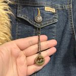 Billabong  Y2K Denim Jacket Faux Fur Trim Blue XL Indie Trucker Photo 1