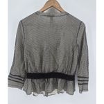 DKNY ‎ Womens Top Size 8 Ivory Black Lace Blouse Shirt 3/4 Sleeve Photo 2
