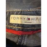Tommy Hilfiger ‎ Denim Skirt Button Front Dark Wash A Line Embroidered Pockets 14 Photo 8