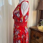 Bila Red and White Halter Maxi Dress Size M Photo 7