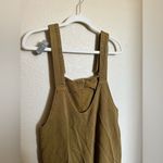 ZARA Jamie Jumpsuit Sz Small Denim Romper Bib Overall in Brown Mustard Photo 4