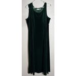 Joan Rivers  Womens 1X Petite Green Velvet Maxi Dress Cardigan Holiday Party Photo 3