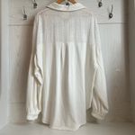 Fantastic Fawn  Lace Eyelet Button Shirt White Women Size L Boho Western Puffy Photo 1