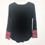 Pink Rose Waffle Knit Black Sweater Layered Look Photo 5
