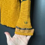 Victoria Beckham NWOT  Mustard Yellow Ruffle Cuff Stripe Detail Sweater S Photo 1