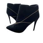 NEW Primadoma Collection Black Zipper Detail Leather Suede stiletto Boot Size 10 Photo 2