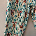 ZARA  metallic gold colorful abstract ikat print lightweight pants size small Photo 6