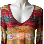 Ultra Flirt  Y2K Rainbow Knit Crochet Long Sleeve Dress Photo 7