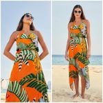 Farm Rio  Striped Bananas Cover-Up Dress ~ Multi-Color Tropical Print Medium NWOT Photo 5